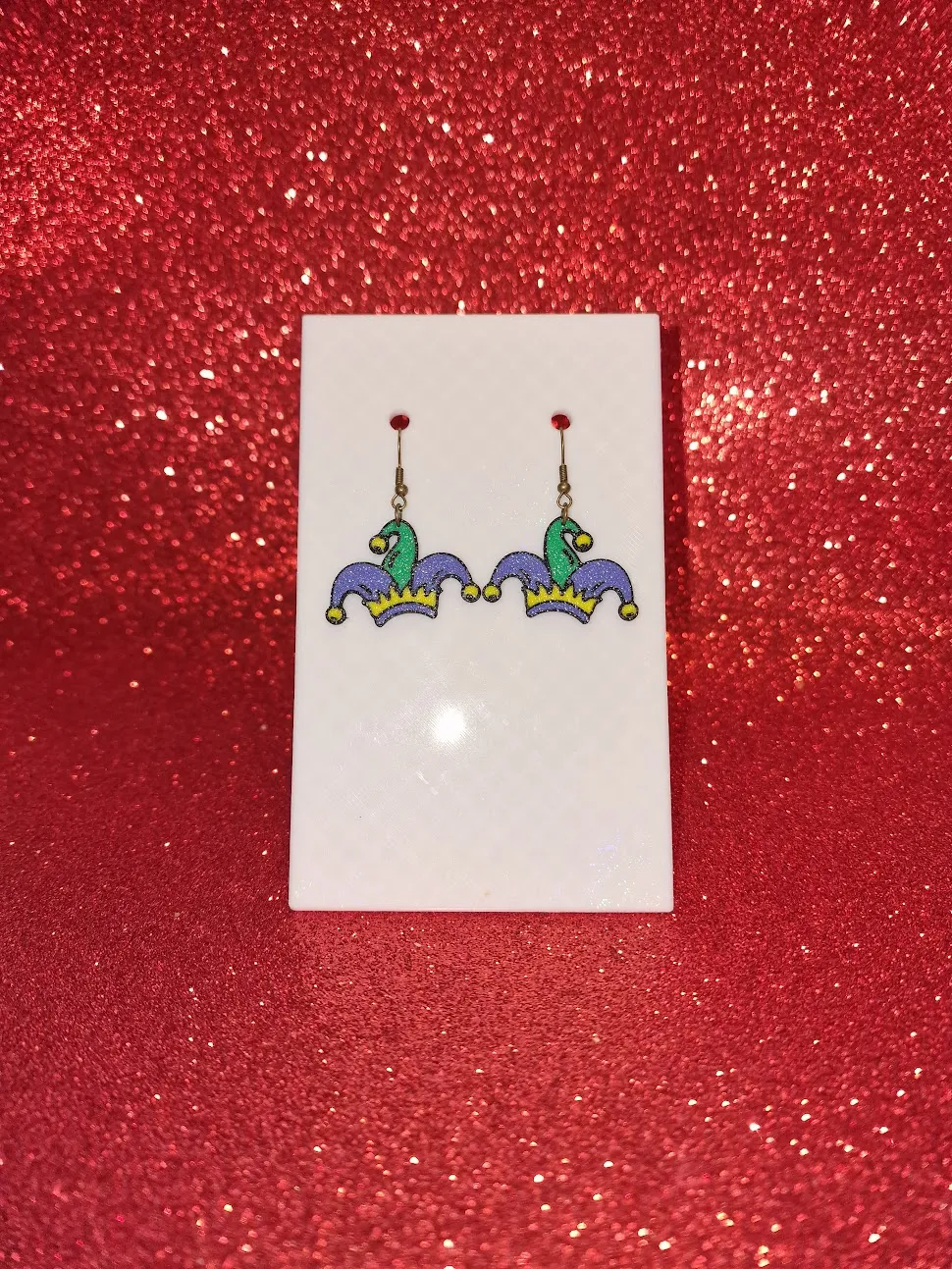 Harlequin earrings view 2