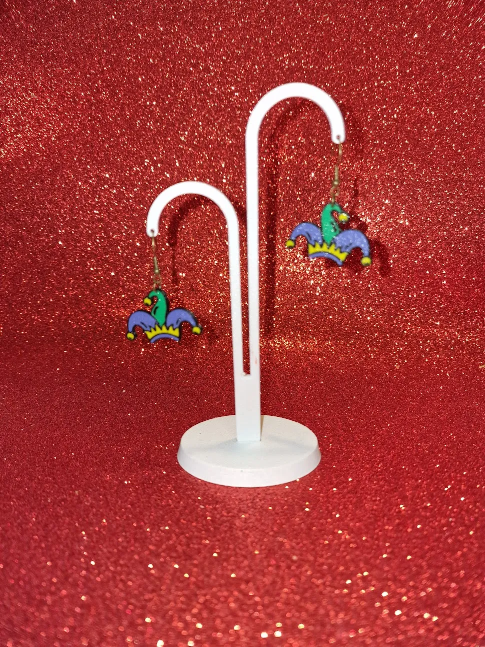 Harlequin earrings view 3
