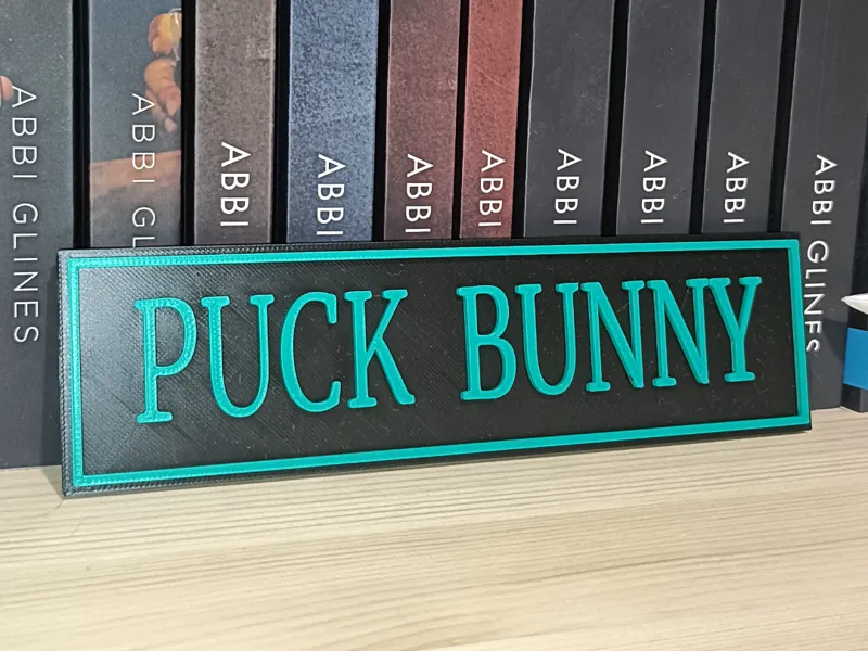Bookshelf sign - Puck Bunny