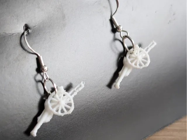 Detailed Miniature Arsenal Cannon Earrings
