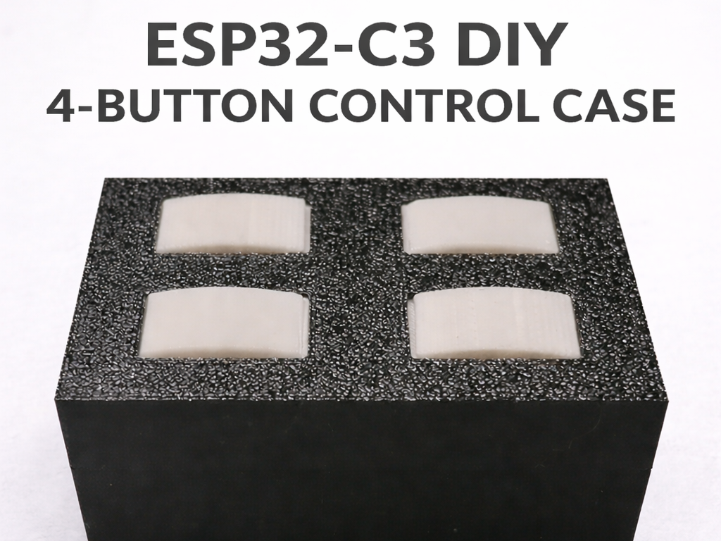 ESP32-C3 Smart Remote Case - 4 Buttons & Battery