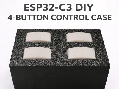 ESP32-C3 Smart Remote Case - 4 Buttons & Battery