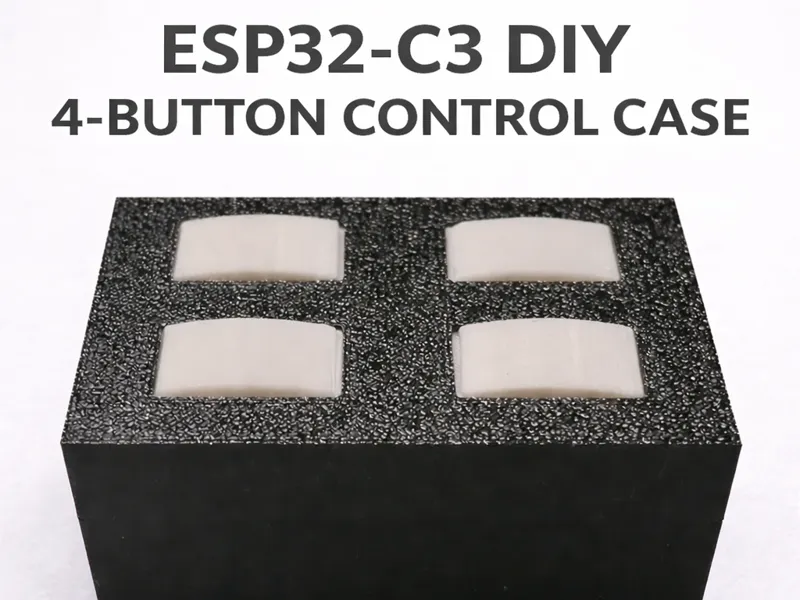 ESP32-C3 Smart Remote Case - 4 Buttons & Battery