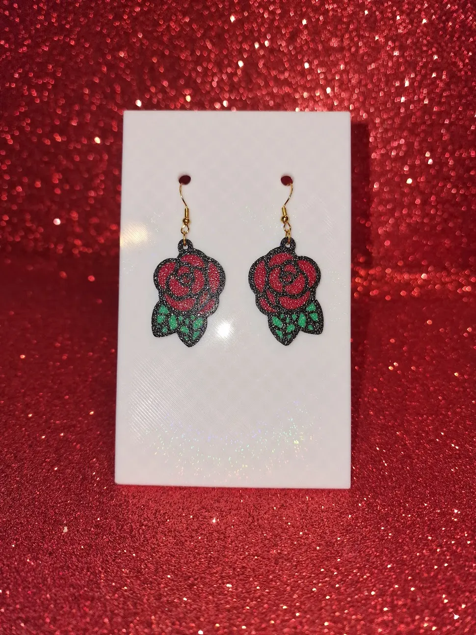 A simple rose earrings view 2