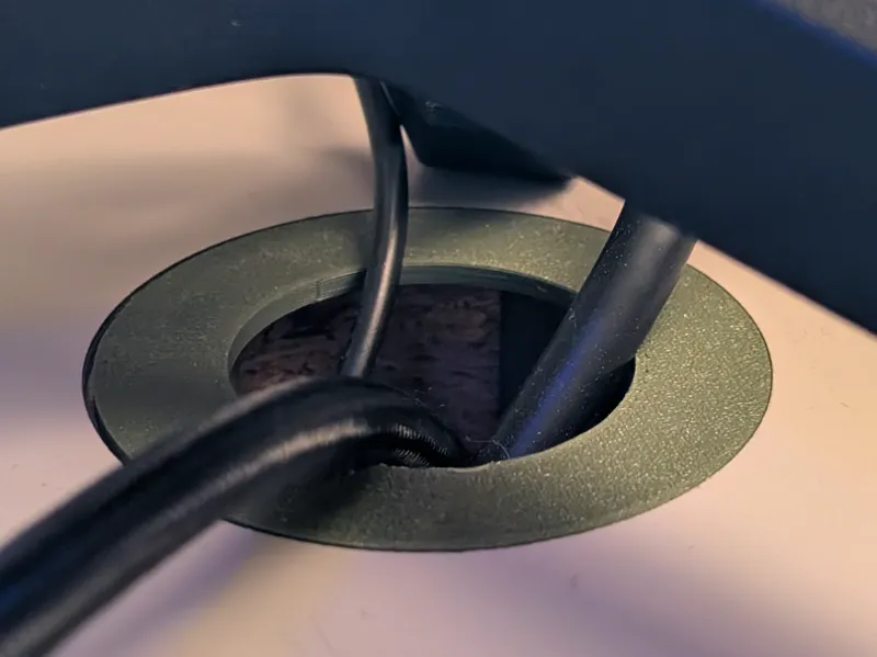 Workrite desk cable hole inset bracket