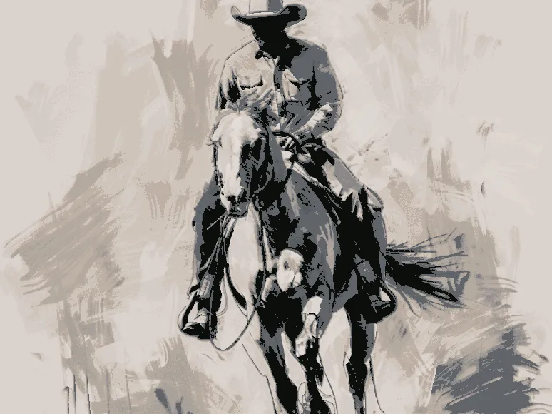 Cowboy riding Hueforge