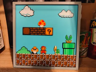 3D Retro Arcade Wallart Diorama Frame Game Mario