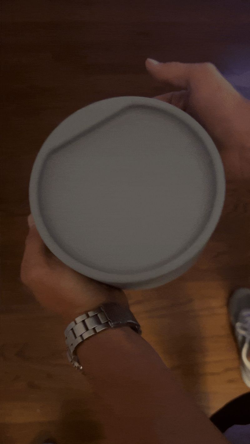 Circular dish with magnetic closure