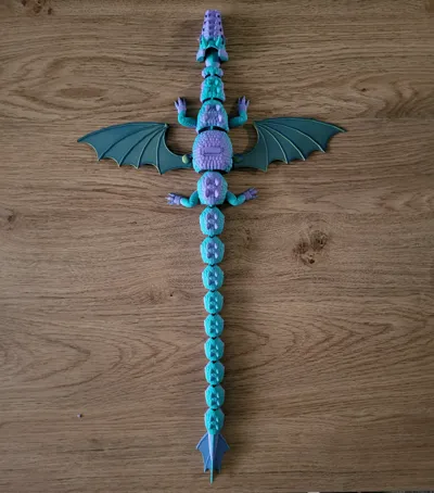dragon with working wings and mouth articulated by tomo3D MakerWorld ...