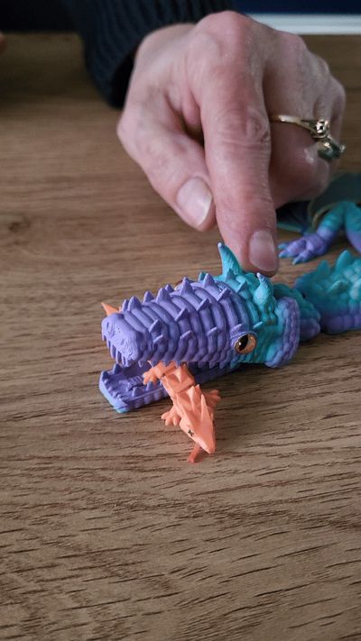 dragon with working wings and mouth articulated by tomo3D MakerWorld ...