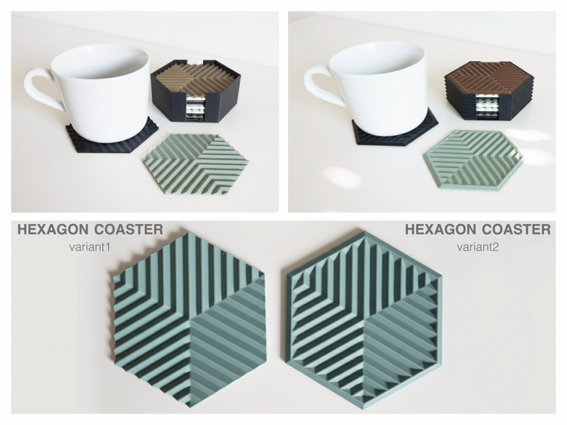 Update: Hexagon Untersetzer – Jetzt in 2 Varianten