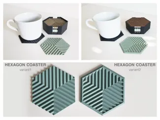 Update: Hexagon Untersetzer – Jetzt in 2 Varianten