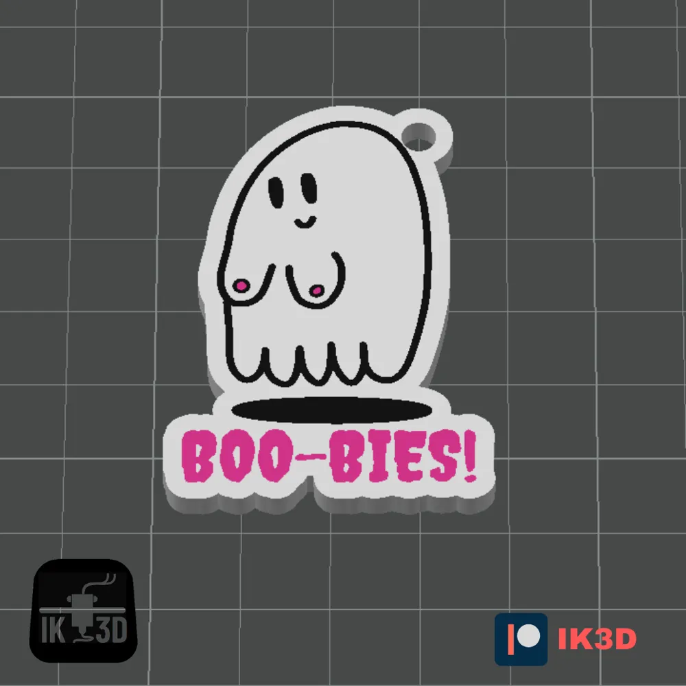 BOO-BIES FUNNY GHOST KEYCHAIN - Free 3D Print Model - MakerWorld