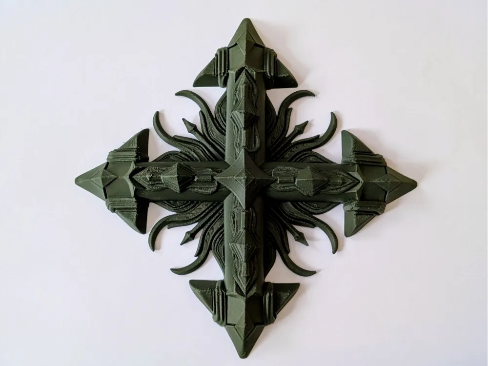 Ornate Cross Wall Art - Sculptural 3D Compass by Wizualizer MakerWorld ...