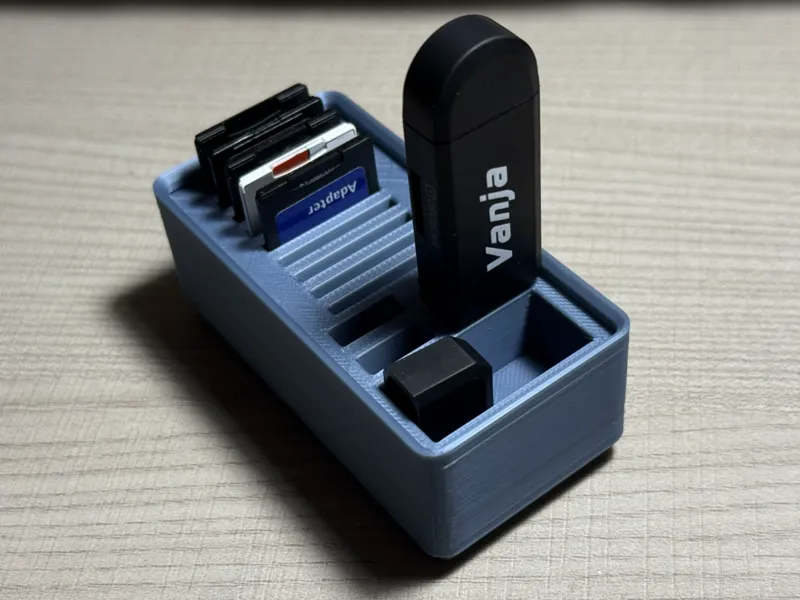 SD and USB holder with extra space - gridfinity