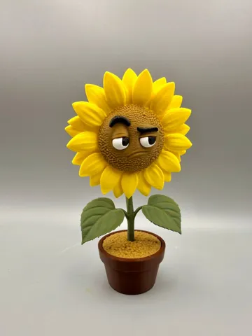 Modelo para impresión 3D: Grumpy Sunflower — vista de referencia 4