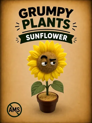 Modelo para impresión 3D: Grumpy Sunflower — vista de referencia 2
