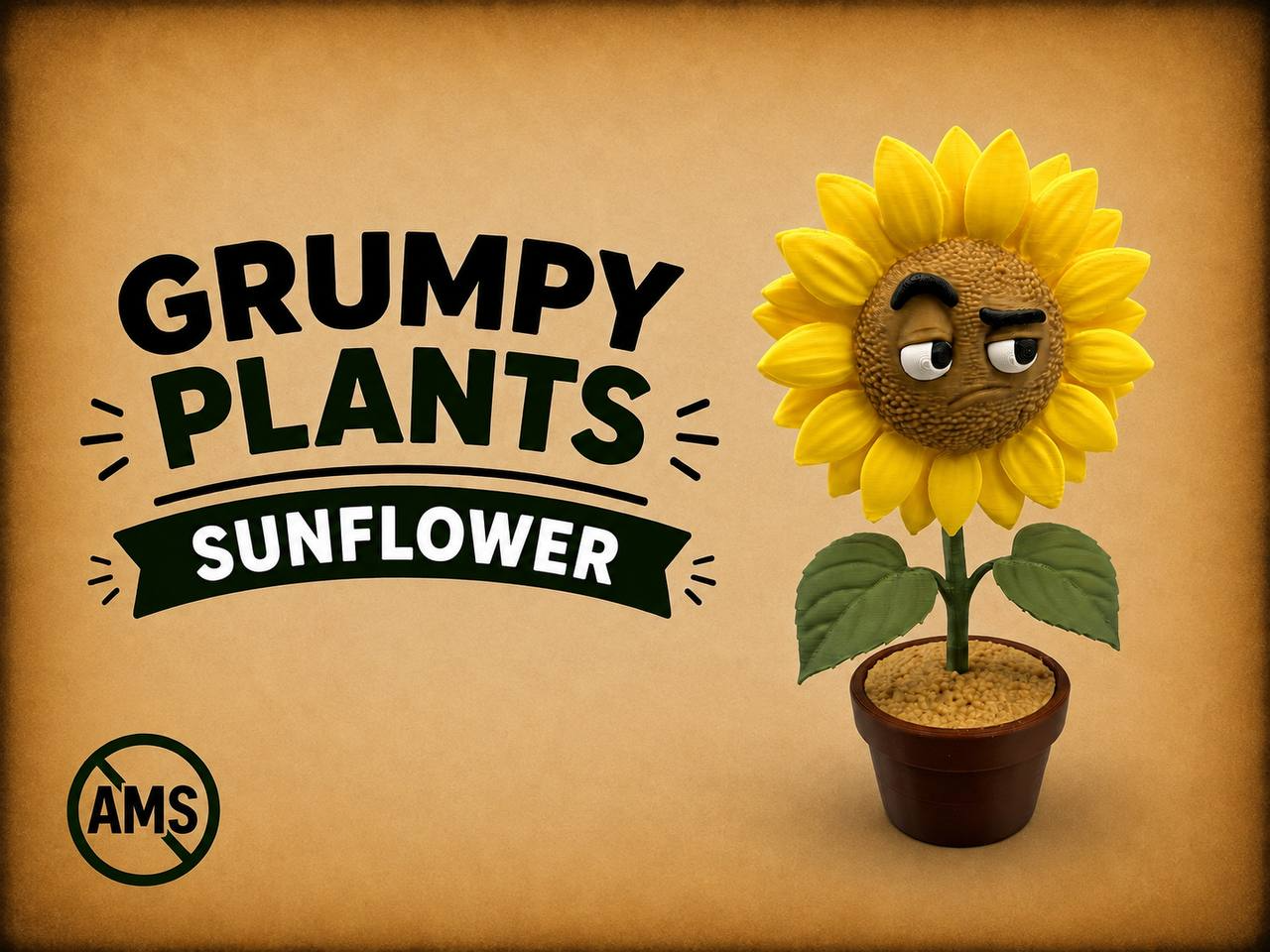 Grumpy Sunflower 3D model