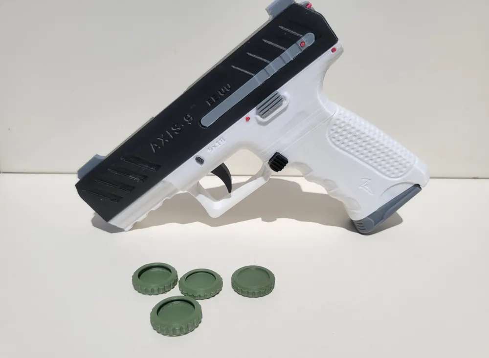 AXIS-9 V2 DISC LAUNCHER GUN. (Improved) - Free 3D Print Model - MakerWorld