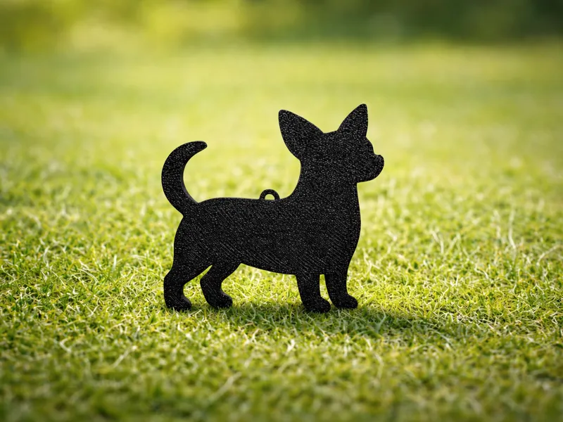 Chihuahua Keychain – Minimal Silhouette Design