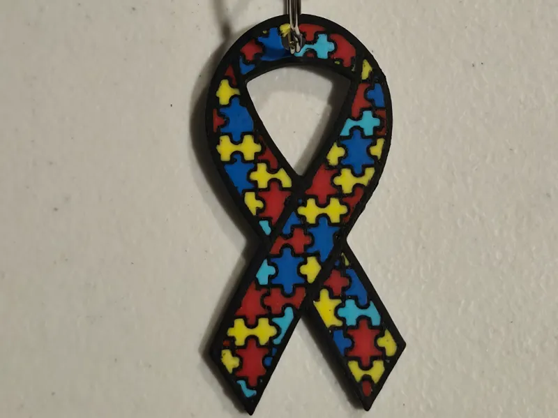 Autism Awareness Ribbon Keychain