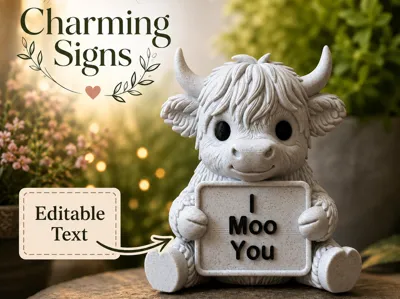 Highland Cow Charming Sign