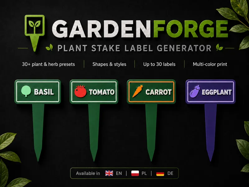 GardenForge - Plant Stake Label Generator