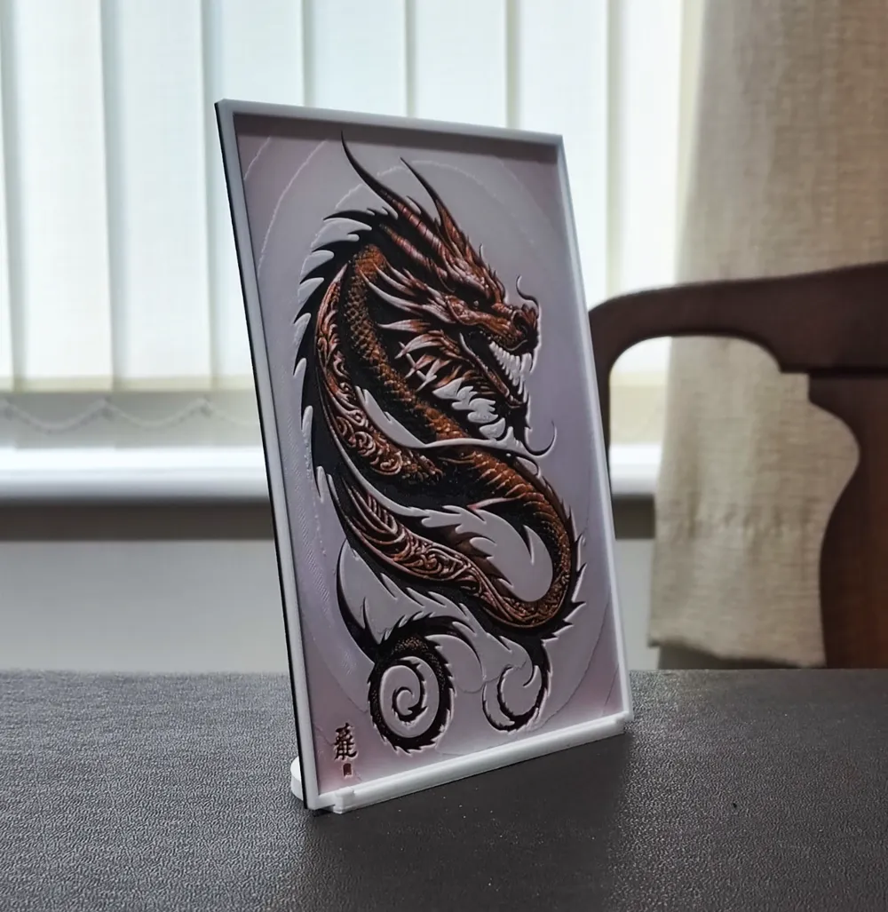 Burnished Dragon - HueForge 3 Color - Free 3D Print Model - MakerWorld