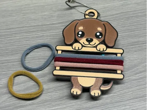 Accesorio para sujetar ligas de cabello: Dachshund Hair Tie Holder Keychain — referencia de MakerWorld