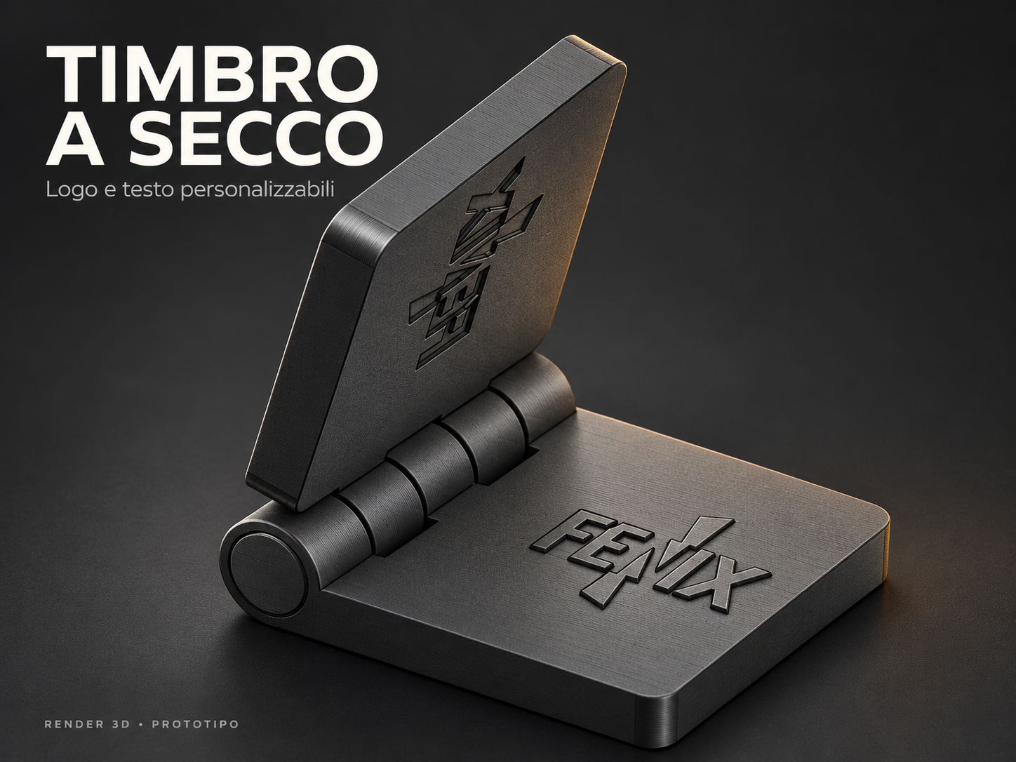 Timbro a secco personalizzabile - testo e logo - 1