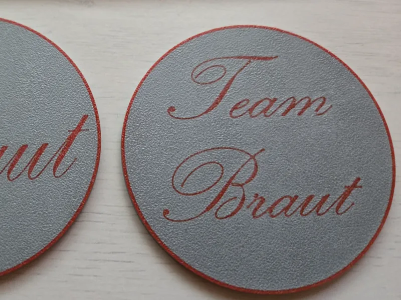 Getränke Untersetzer 5x Team Braut für JGA 