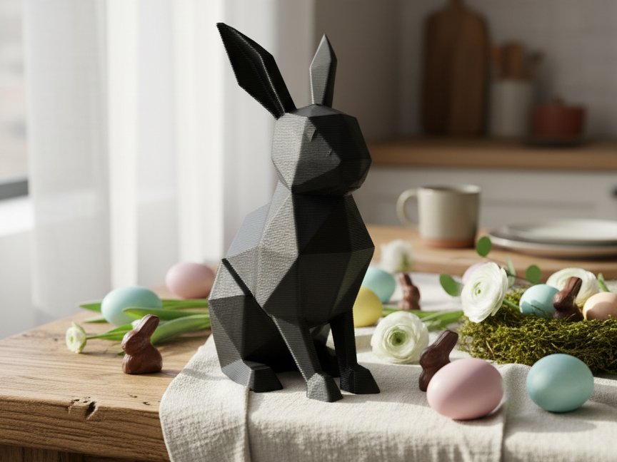 Low-Poly Schattenhase - Oster- & Frühlingsdeko