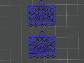 Arete tipo papel picado pan de muerto