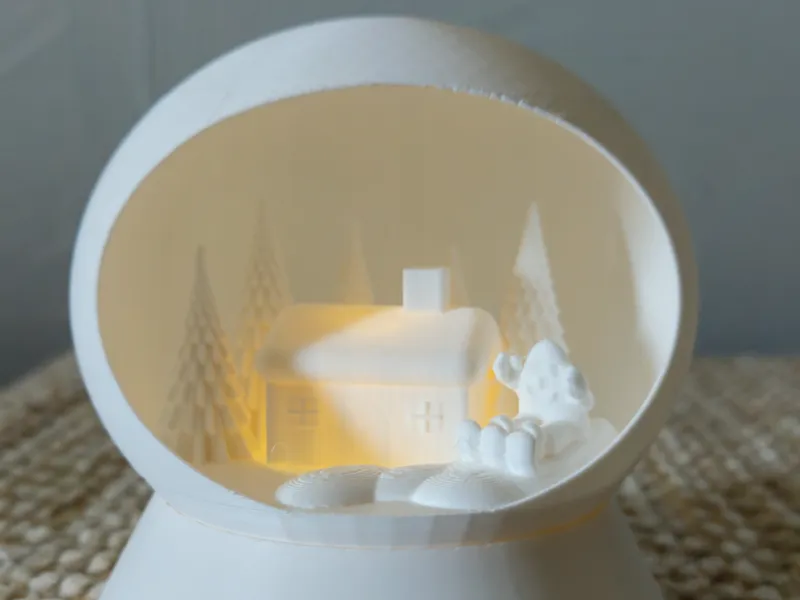 Christmas Sledding Tea Light Globe and Base