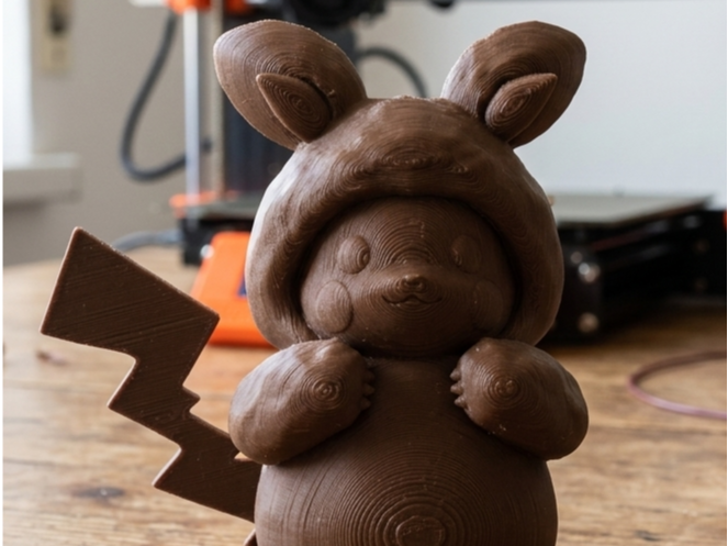 Chibi Pikachu in a Bunny Costume