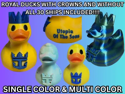 Royal Caribbean Duck With and Without Crown