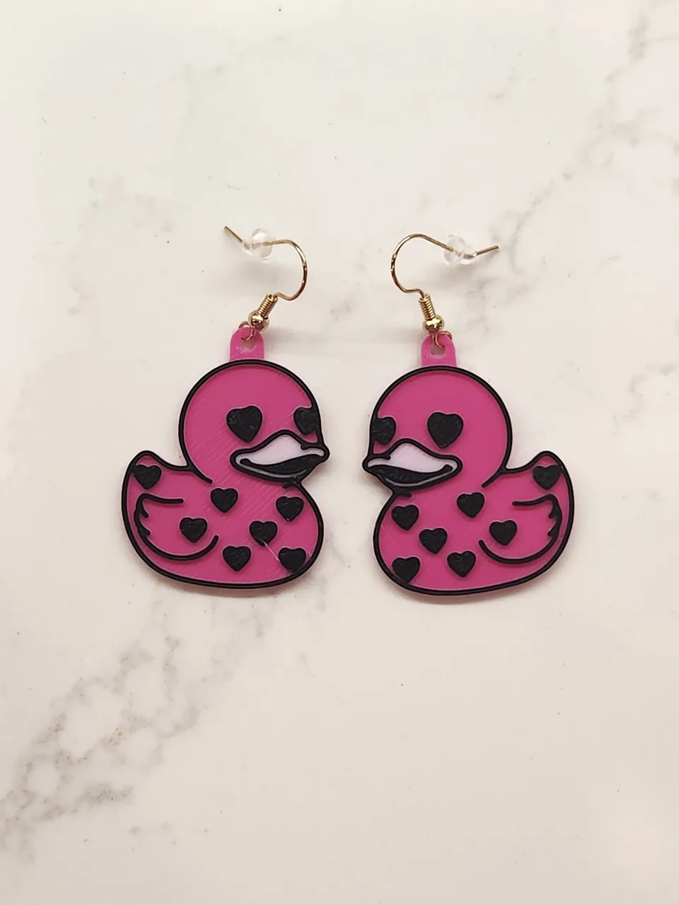 Valentine Rubber Duck Earrings view 2
