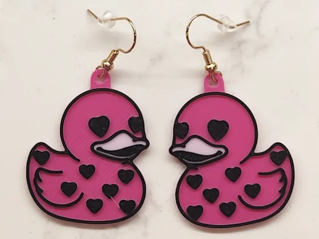 Valentine Rubber Duck Earrings