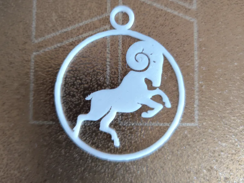 Aries Zodiac Keychain – 3D Printed Horoscope Charm
