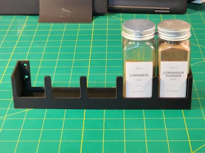 Square bottle wall mounted spice rack