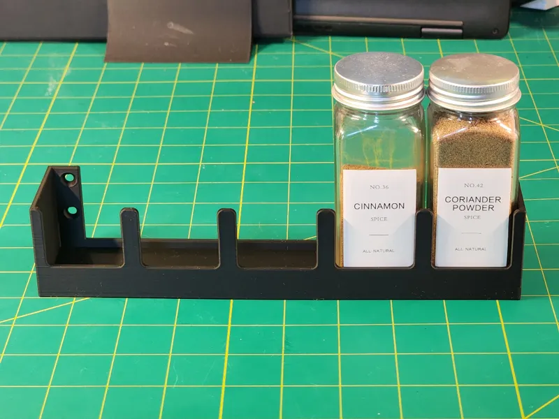 Square bottle wall mounted spice rack