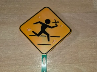 Postal Running With Scissors Sign