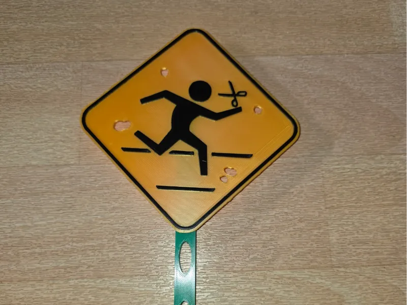 Postal Running With Scissors Sign