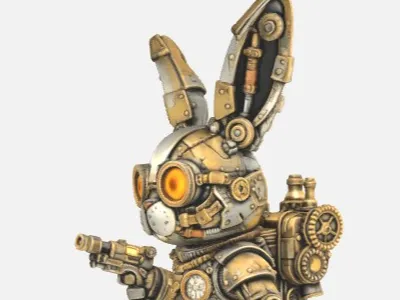 Mechanical Steampunk Bunny Rabbit