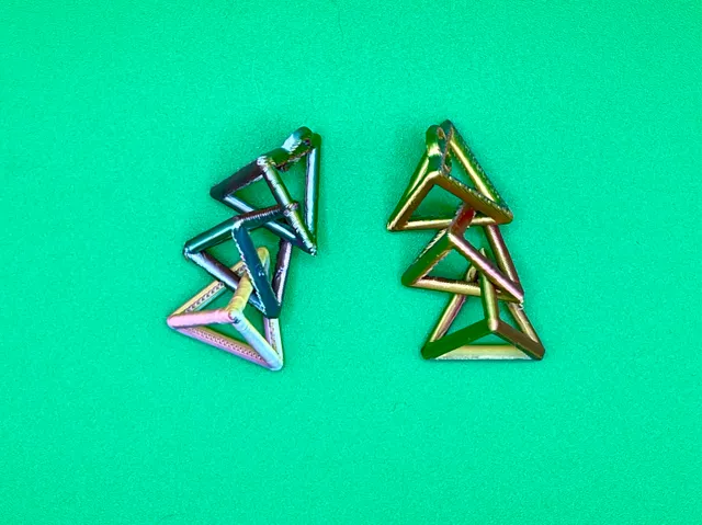 Triple tetrahedra earrings