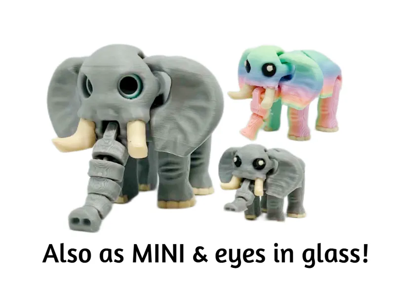 Chibby Elephant- also as MINI and eyes in glass!