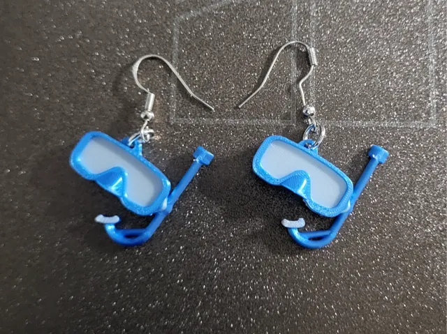snorkel and mask summer earring