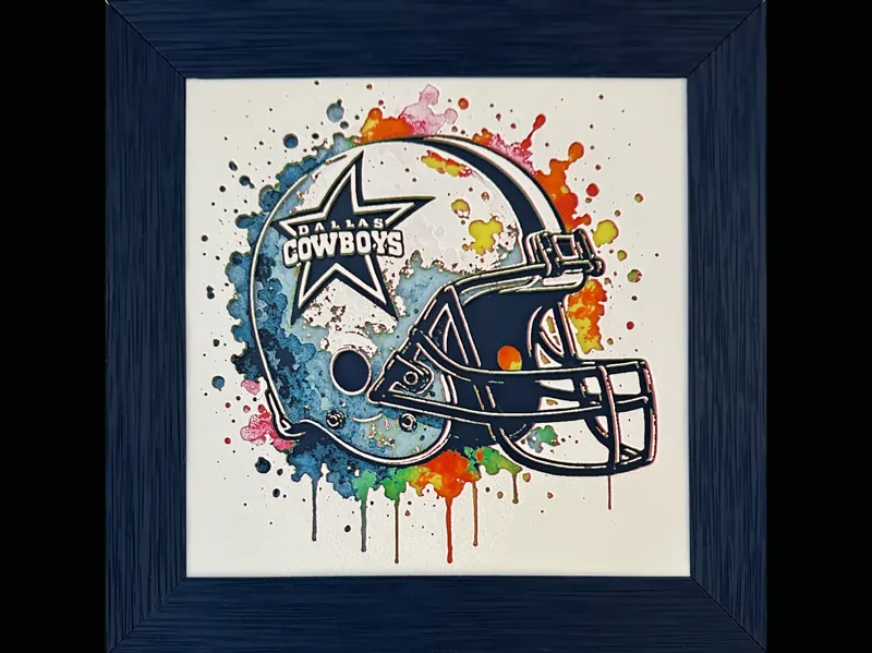 Dallas Cowboys NFL Hueforge Helmet Dripping Colors