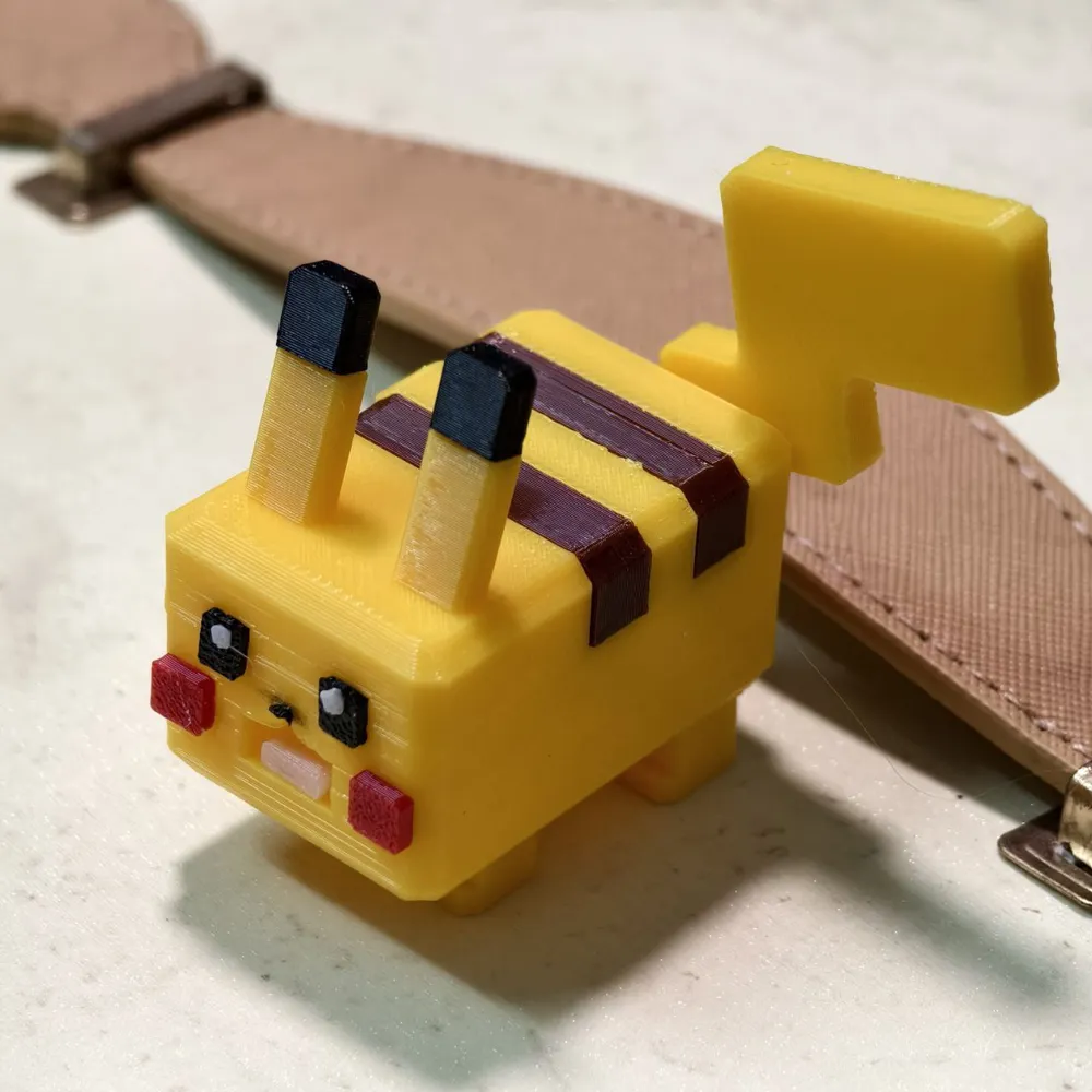 Blocky Pikachu - NO AMS - Multiparts - Free 3D Print Model - MakerWorld