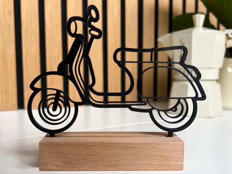 Minimalistische LineArt Roller Piaggio Vespa